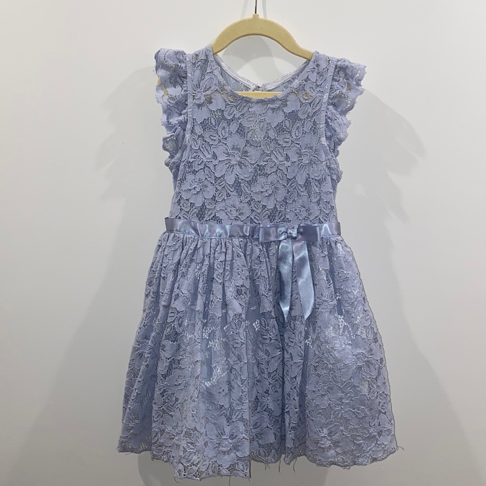 Zunie girls Lace dress Periwinkle blue size 6X